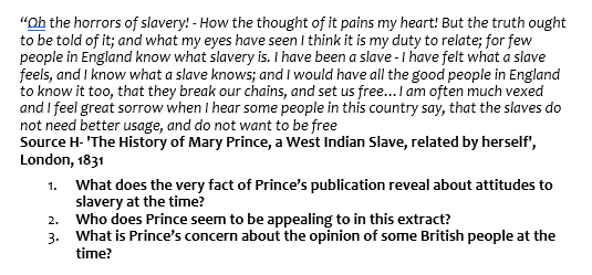 Finally we ended with this extract from the wonderful Mary Prince - so measured in its retort of Cobbett & his like- who odiously presented slavery as 'singing & dancing'. The students wanted to empathise with the likes of Prince and the energy it must have taken to deal w/ this.