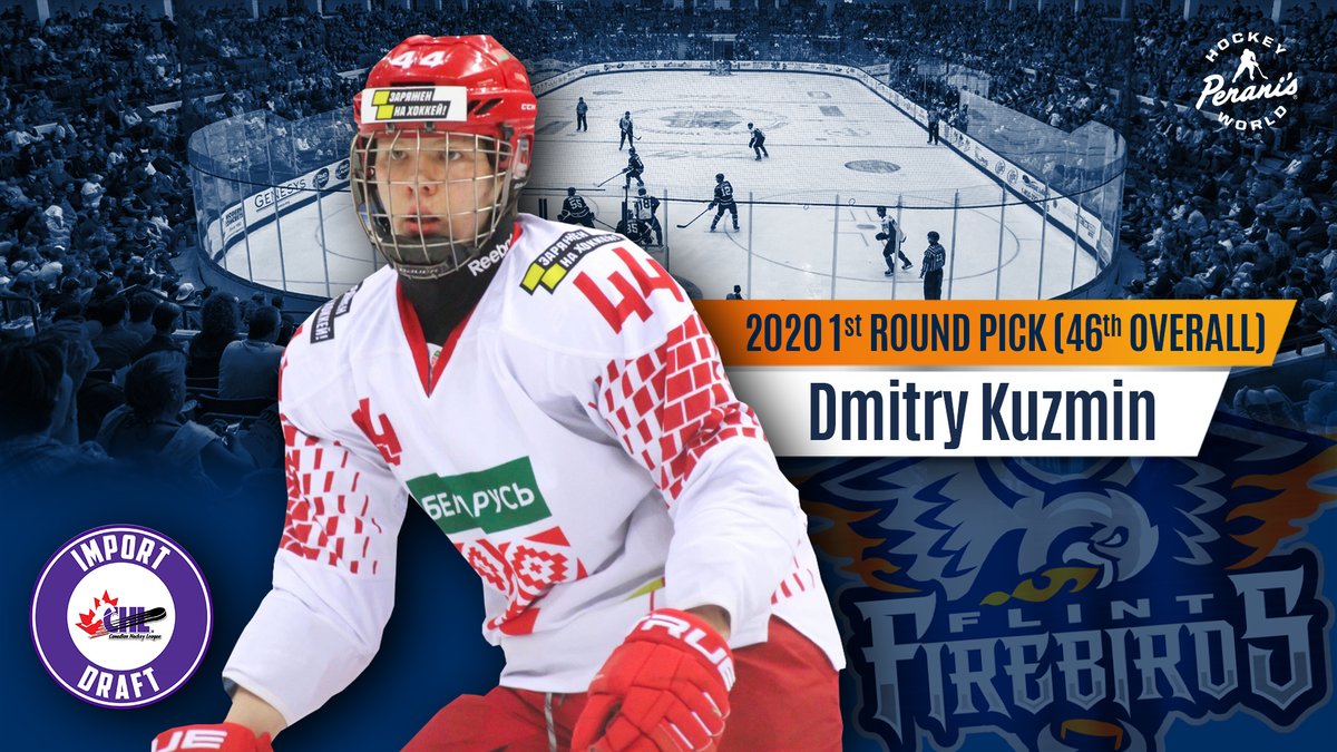 FlintFirebirds's tweet photo. We have selected Belarusian defenseman Dmitry Kuzmin with the 46th-overall pick in the 2020 #CHLImportDraft. #CHL | #OHL 

📰 Details: https://t.co/zT6WMHWlSY
📊 Draft Central: https://t.co/RrCtFUh9op https://t.co/hkePlX9h4y