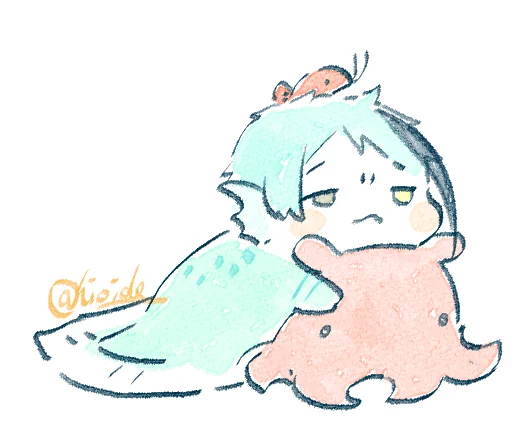 一時間くらいかけた絵が没になったので、稚魚おいて寝ます・・・ 
