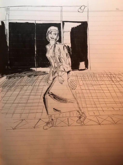 人を描く練習として
モデルさんを描いてみましたが・・・
難しいですね! 
#イラスト 