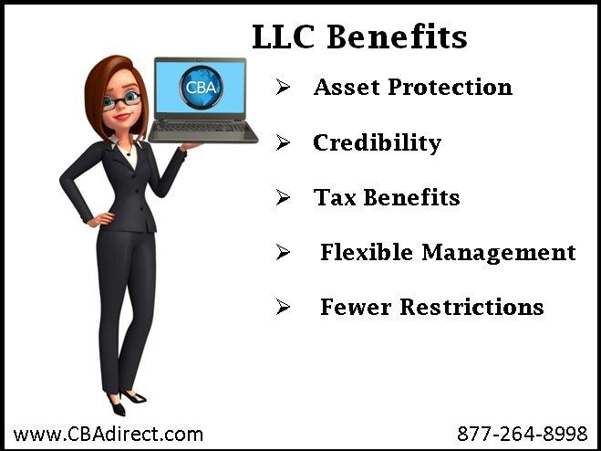 #LLCBenefits:  
#CBAdirect #AssetProtection #BusinessCredibility #TaxBenefits #LimitedLiabilityCompany #TipTuesday