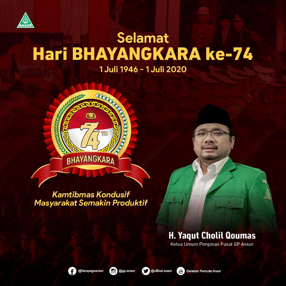 Selamat
Hari BHAYANGKARA ke-74
1 Juli 2020
.
#bhayangkara  #hutbhayangkara74