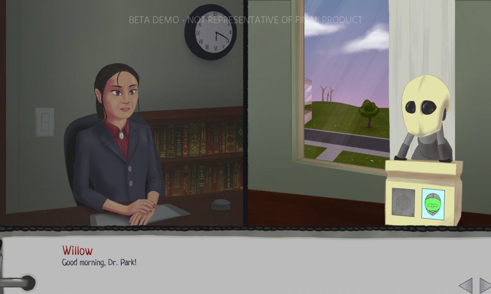Syntherapygame's tweet photo. Curious about #Syntherapy?  In our #indiegame we seek to sensitively tackle #mentalhealth issues while exploring the idea of sapient #AI. 

@GamingTrend shares their #Synthetic Therapy - A preview to Syntherapy #gameplay. 

 https://t.co/aMZ10ajHIV https://t.co/WYKZ8q7FwX