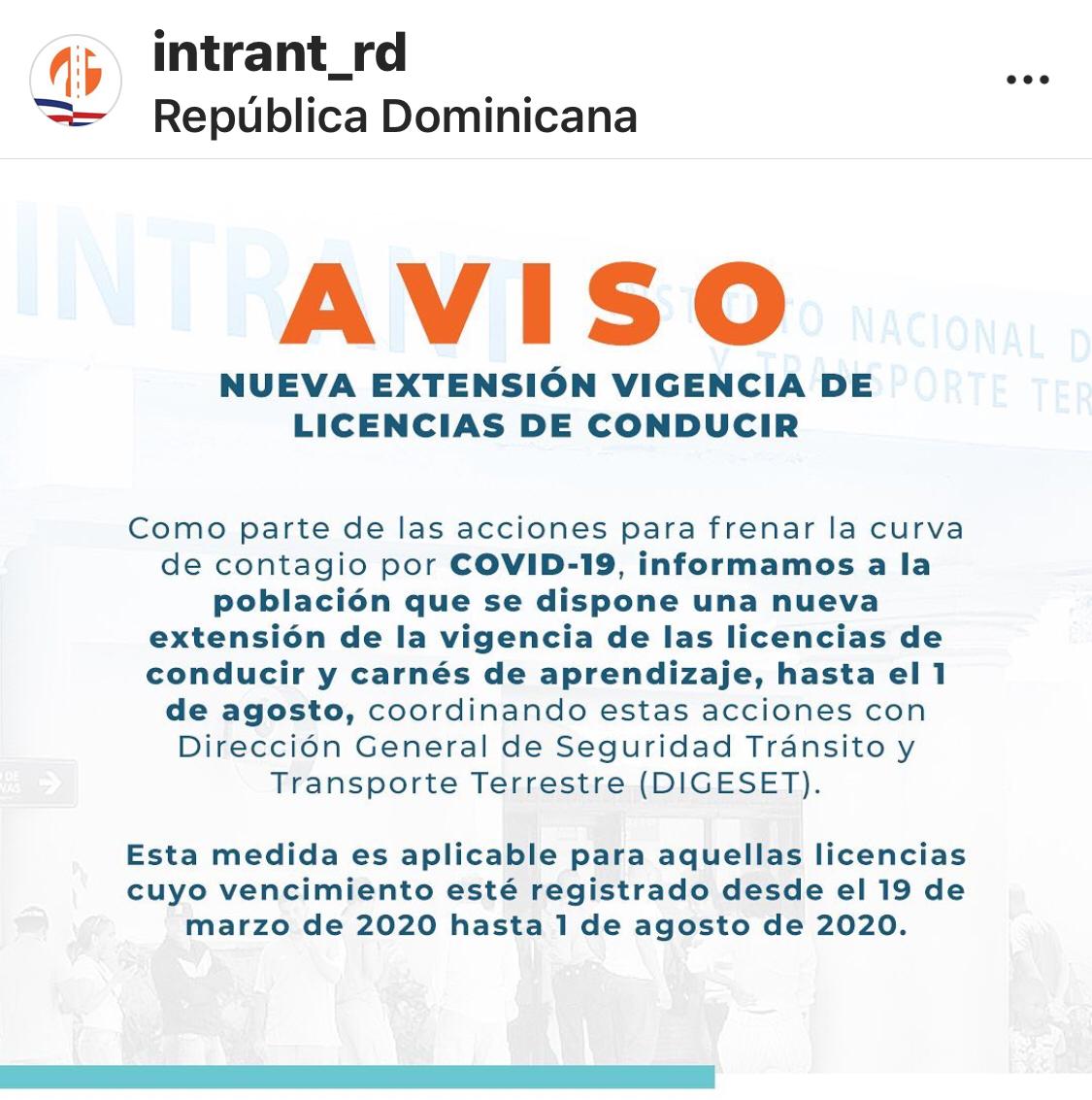 #Extensión vigencia licencia de conducir