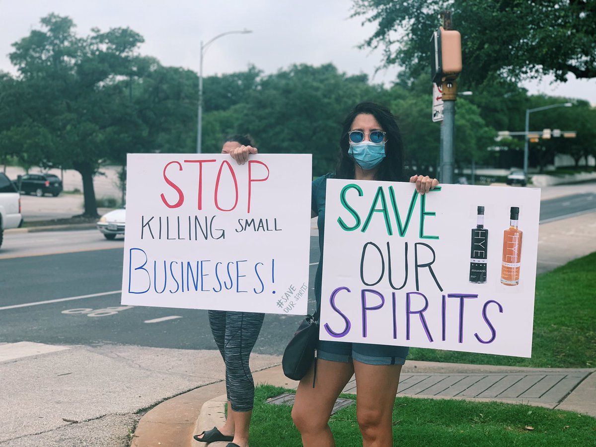 HAPPENING NOW: The “Texas Bars Fight Back” protest is happening outside the Texas Capitol to protest the closing the bars statewide.