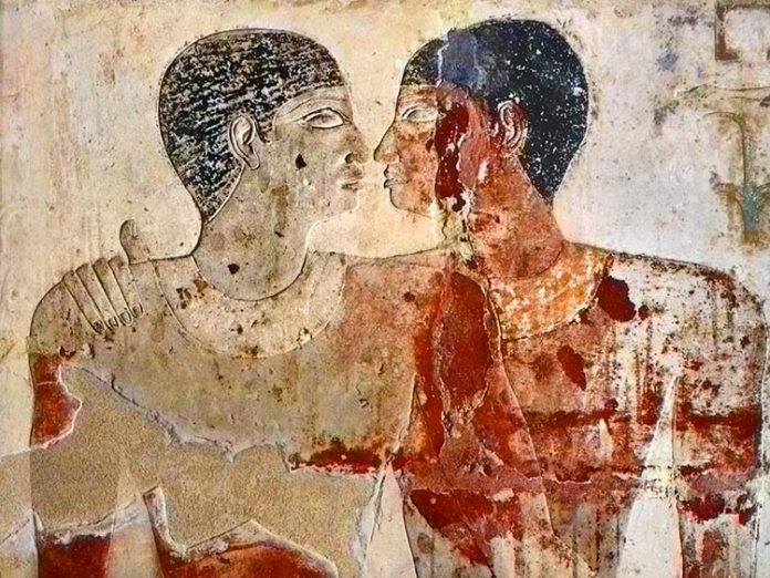 (2/15) Ancient Africa has examples such as Niankhkhnum and Khnumhotep's gay burial or the Book of Dreams' (1200BCE) writings on sex between women. And why would a woman on a Book of the Dead clarify “I never had sex with a woman in the temple.”?