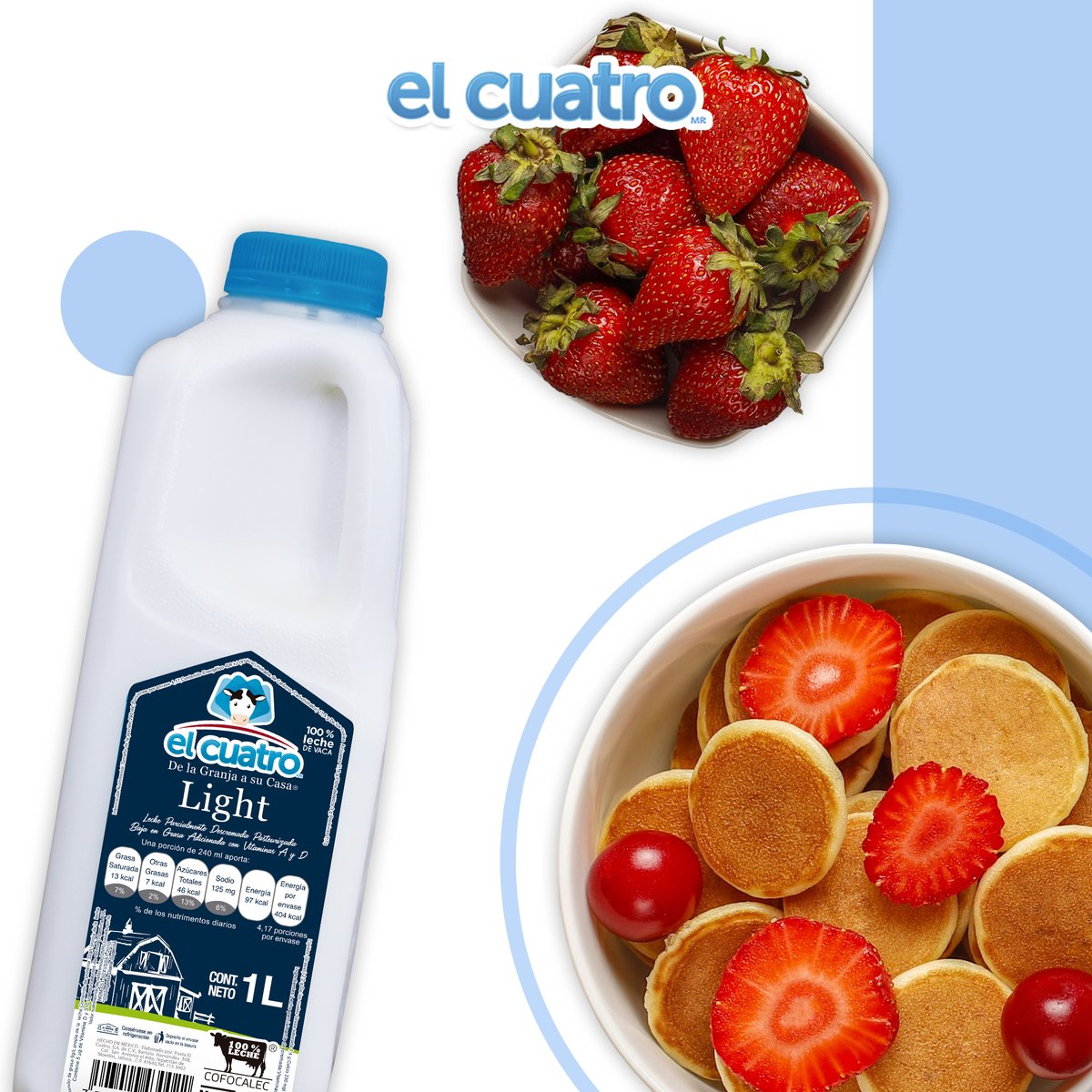 postaelcuatro's tweet photo. Disfruta tus desayunos con Leche Light El Cuatro y
saborea su delicioso sabor!
#delagranjaasucasa #elcuatro #leche https://t.co/aSN4o1E0yX