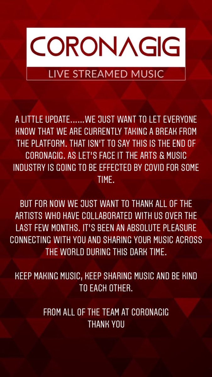 CoronaGig - Live Music Stream tweet media