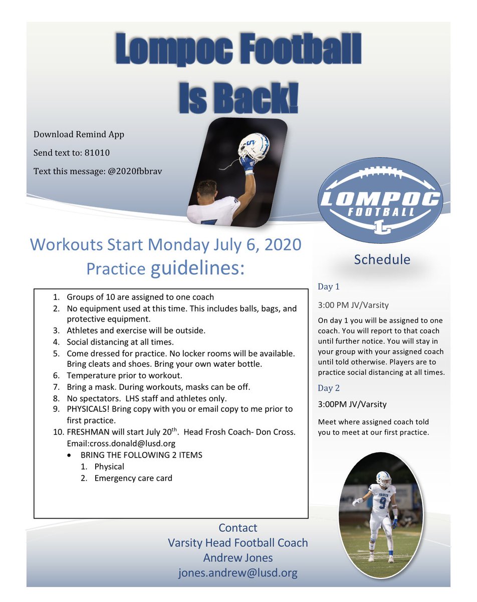 Football Information!!!

Zoom Parent Meeting Thursday, July 2 at 5:00
Zoom Meeting ID: 949 3986 3185
Password: 9VRG5i