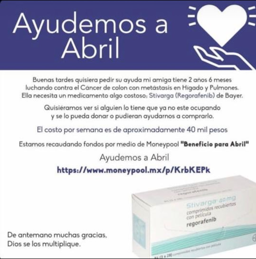 sandralsq's tweet photo. Hola me ayudan con RT es para un medicamento  para cáncer,el IMSS no lo tiene y Abril lo necesita y es muy caro
Les paso los datos,
Muchas gracias por si RT
@franco_esca
@mags
@Donvix
@esadeloshilos
@Alf_ArGzz
#mty #nl
https://t.co/reY17US8qD https://t.co/mV9OP10LHd