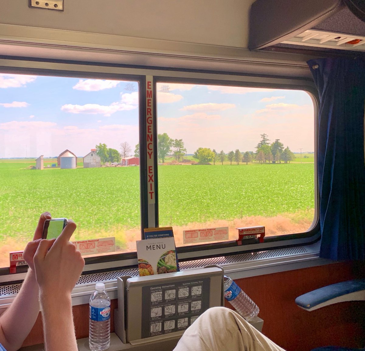 7/Then began the real meat of the trip: The California Zephyr, leaving Chicago at 2 pm. The first leg took me across central Illinois, within an hour of where I grew up. This landscape is really gorgeous to me. These scene is near Princeton, IL.