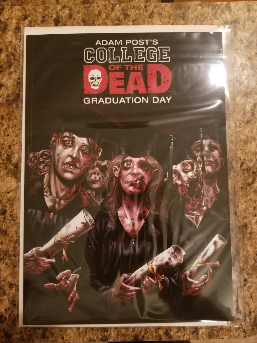 TaleEndStudio's tweet photo. Just received my copy of #CollegeofTheDead from @comicswelove Love it, man! About to make a coffee and read it! #comics #comics4all #comics4life #comicbook #comicbooks #supportcreators #tuesdayvibes #zombies #indiecomic #indiecomics #GraduationDay #AdamPost https://t.co/UFKm8oSyqs