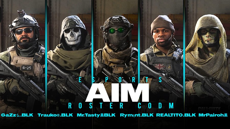 AIM | #CoDMobile 

Hoy tenemos el placer de presentar nuestro roster  #Black que dará todo para representarnos de la mejor manera ⚔️

¡ Lest Go AIM !

#GoAIM