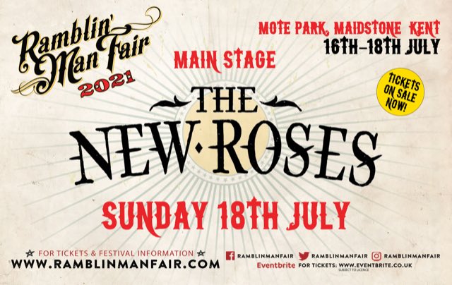 CU next year @Ramblin' Man Fair in Maidstone (UK)!!

#TheNewRoses #RamblinManFair #NewDate