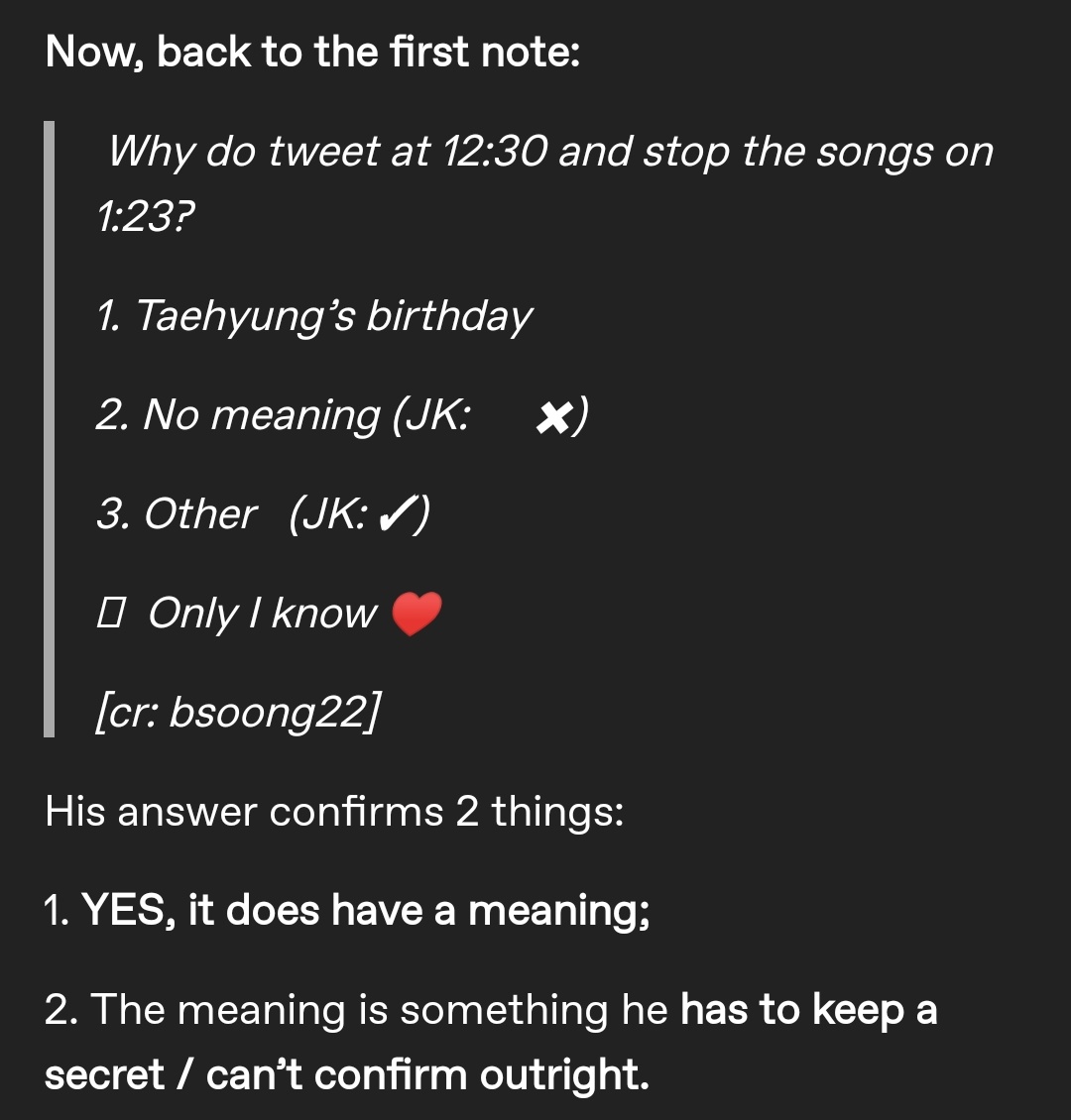 also a fan asked guk about the meaning of 1:23 specifically asked if it's about tae and ....