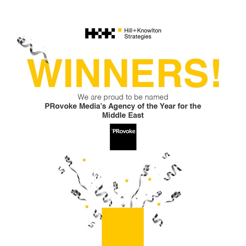 We are ecstatic to be named <a href="/Provoke_News/">PRovoke Media</a> Middle East Agency of the Year 🎉, as well as contribute to <a href="/HKStrategies/">Hill & Knowlton</a> Pan-EMEA Agency of the Year and Agency of the Decade wins. Wow, we are in awe of our team right now. Thank You #PRovokeEMEA #sabreawards