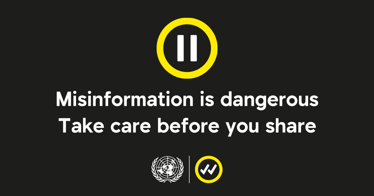 Misinformation is dangerous & can hamper our ability to make progress on global issues.
On Tuesday's #SocialMediaDay, we launched "Pause" — a campaign that asks everyone to take time to think about what you share online. #TakeCareBeforeYouShare.
https://t.co/9cNARGlEUN https://t.co/71VxfAW7OZ