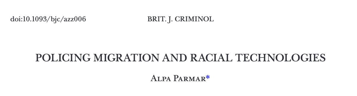 390/ "Overall, it is clear that the ostensible aim of technologies to quell uneven practices such as racial profiling, can end up misaligning with those stated aims or being directly inimical to them; instead further racializing vulnerable groups under the cloak of impartiality."