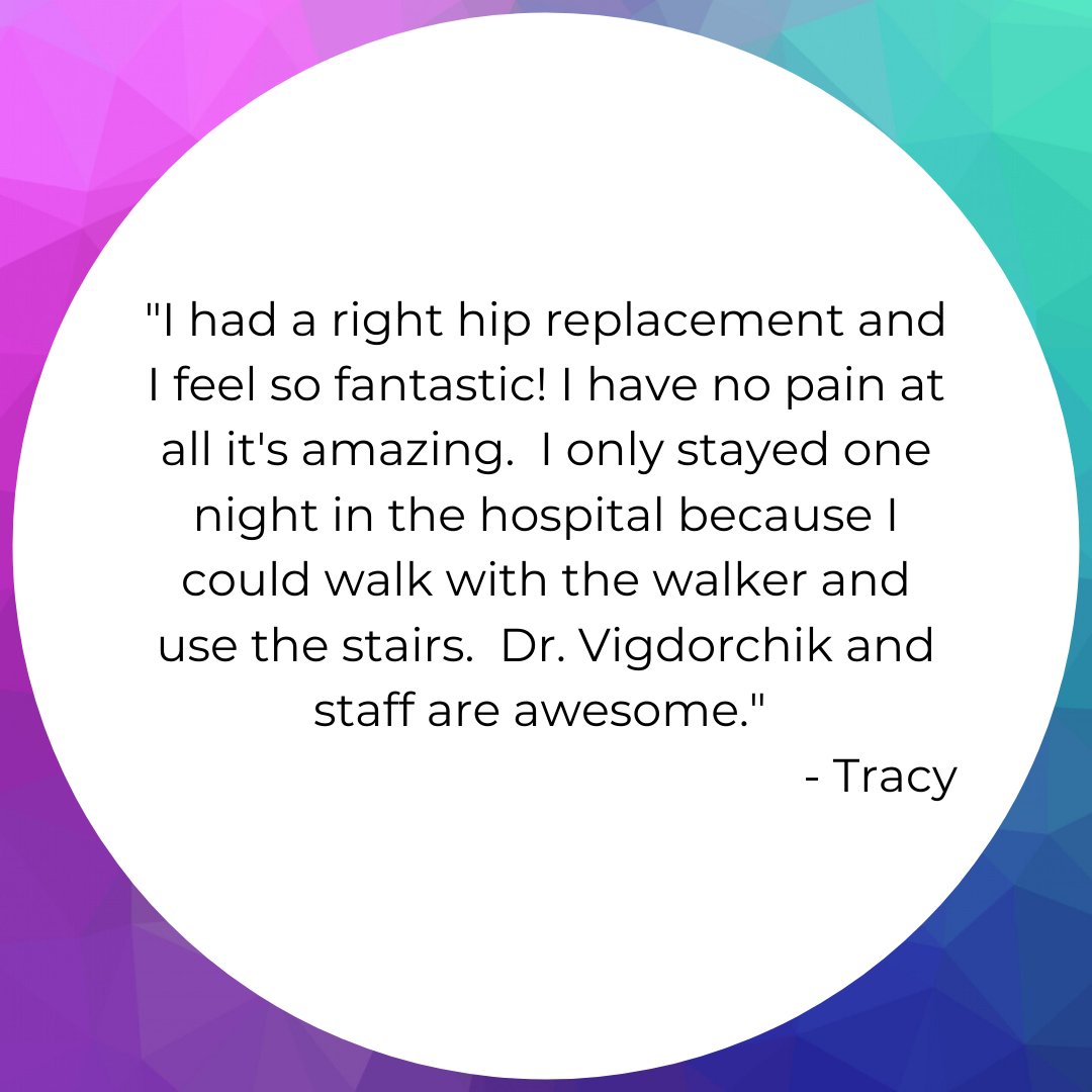 Dr. Vigdorchik loves connecting with his patients to create the best possible treatment for their injury or condition. Check out what some of our great patients are saying about their experience: buff.ly/2Ub8B5U