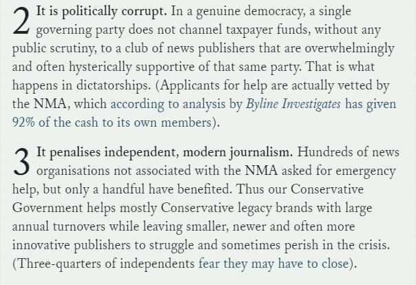 . @BrianCathcart believes the campaign is an abuse of public funds & a form of political corruption. At  @Telegraph staff were rprtdly told that one of the missions of 'All In, All Together’ is to “ensure our country remains united during the emergency”. https://bylinetimes.com/2020/06/05/why-is-the-guardian-accepting-a-dodgy-subsidy-from-this-dodgy-government/