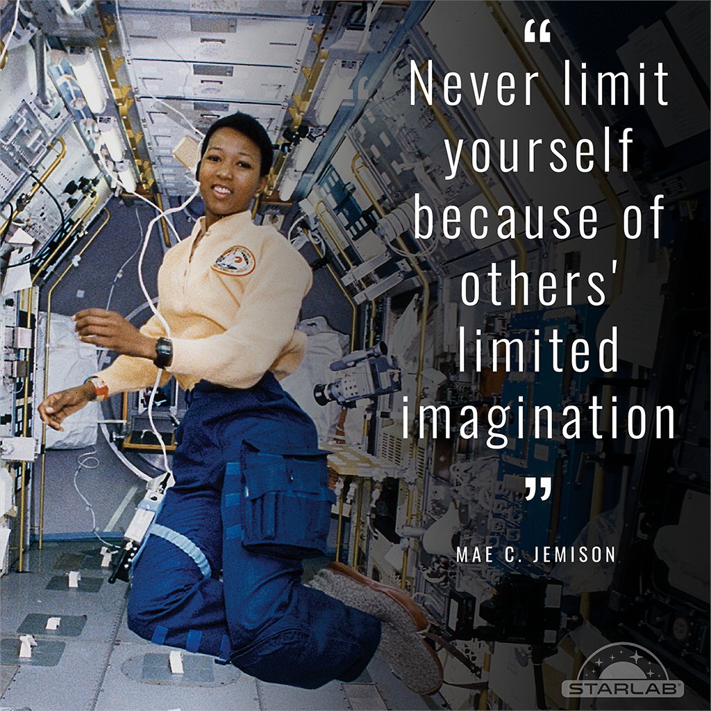 Engineer, physician, former NASA astronaut, and a true hero, Mae C. Jemison aboard the space shuttle #Endeavour in 1992. Who inspires you? 

#NASA #STEMeducation #STEM #StarLab #science #scienceeducation