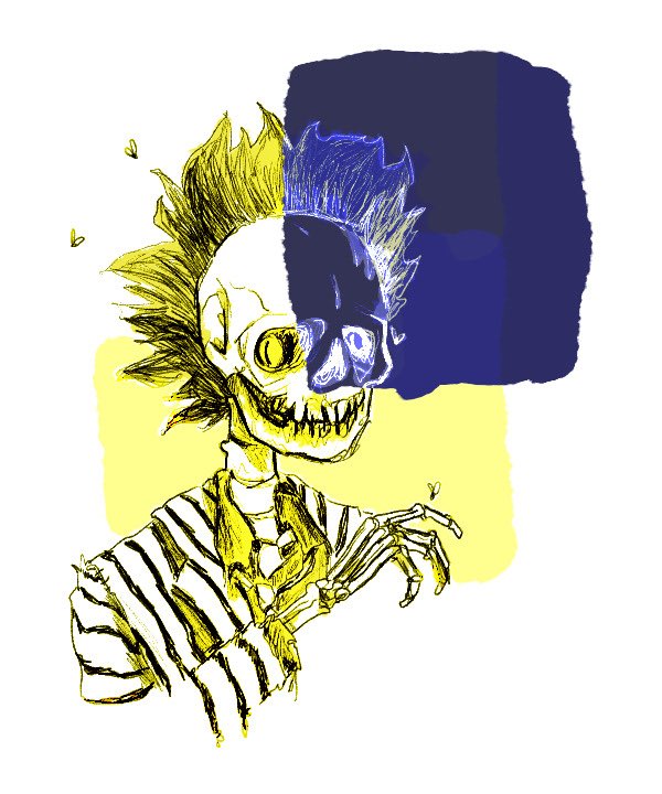 beetledonate's tweet photo. Thanks for your donation, Roger ! #Beetlejuice #beetlejuicebway #Halloween #skeletons This one’s for my dad, insp by his art style :’) https://t.co/iivYul44M3