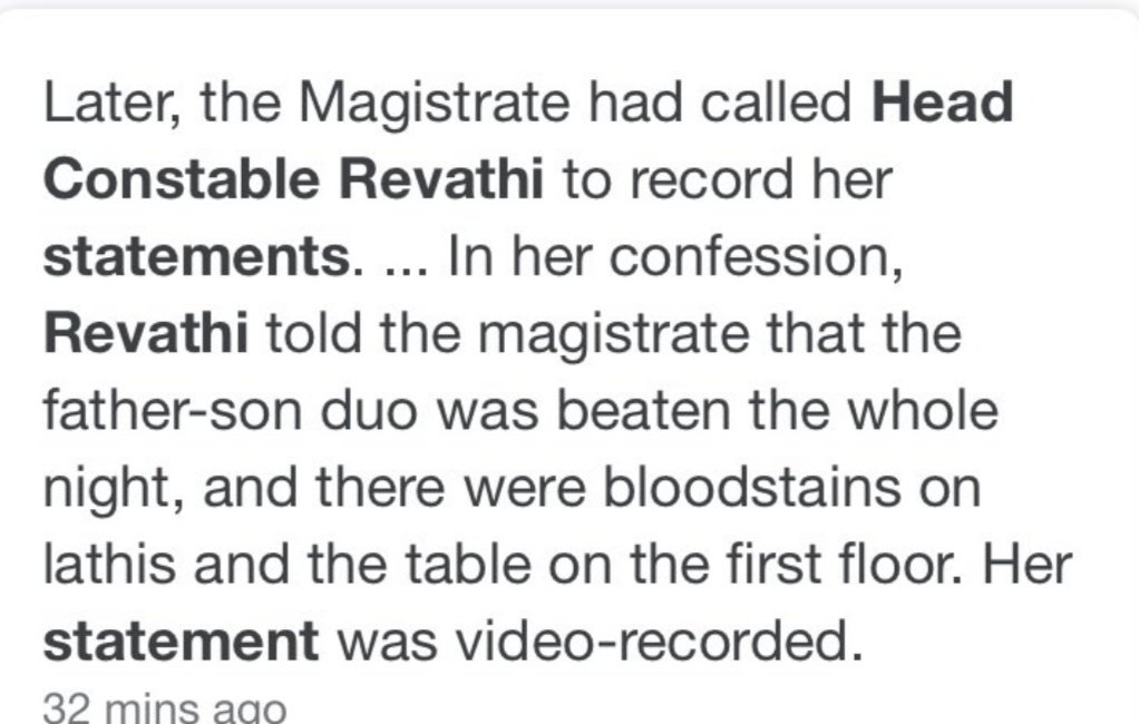 rana_shambhavi's tweet photo. So yes, a female constable is standing up for injustice irrespective of the gender.#divyangnatrivedi I don't even know what to say to you.
#WeStandWithRevathi #JusticeForJayarajandBennicks #JusticeForJeyarajAndFenix https://t.co/JNJXrgdRbC