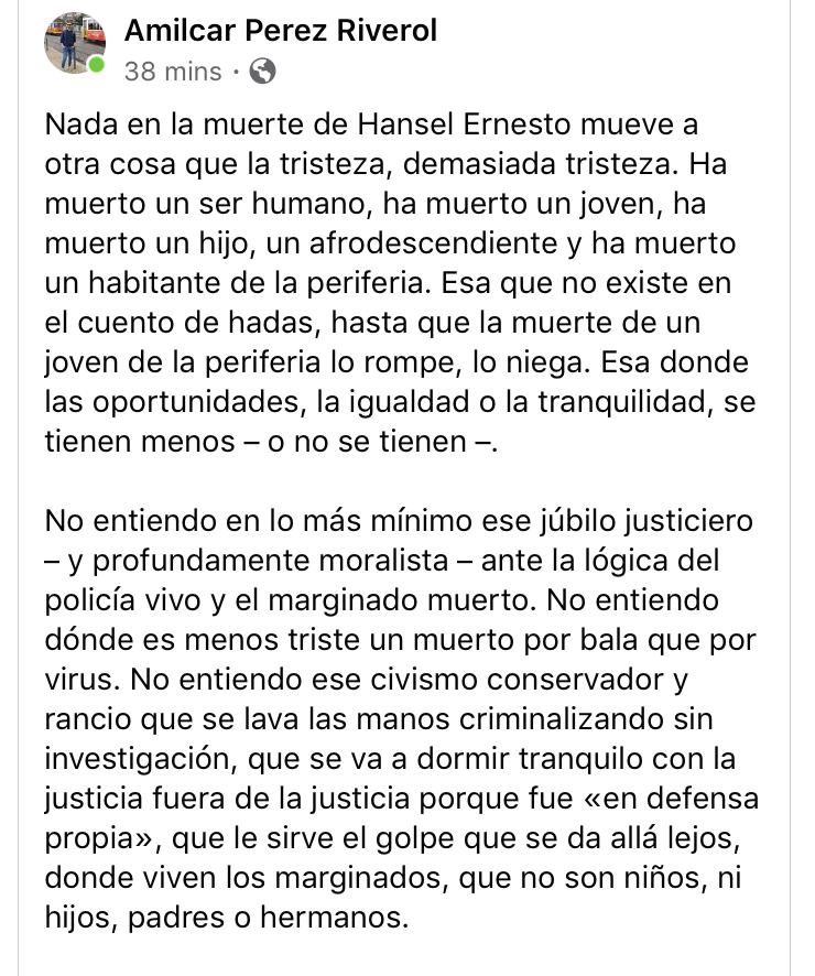 Yet I concur wholeheartedly with this commenter when he calls out political instrumentalism in terms of the attention this case has garnered in some corners outside of Cuba too (though I depart from his use of the loaded word "marginal").