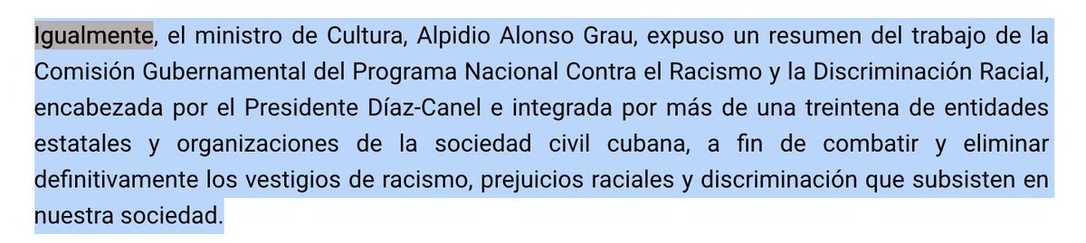 (See this reference to "vestiges" from a government press release the other day, ironically in connection to a state program created to address the long ignored demands of anti-racist activists on the island.) http://www.minrex.gob.cu/es/diaz-canel-tenemos-la-obra-de-la-revolucion-delante-y-hay-que-defenderla-con-pasion