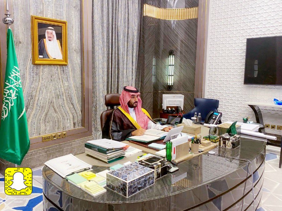 #صور سمو #ولي_العهد خلال جلسة #مجلس_الوزراء اليوم .