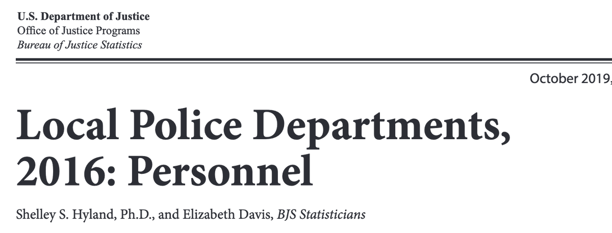 393/12% of local police officers are black4% of local police chiefs are black12% of local police officers are female3% of local police chiefs are female https://www.bjs.gov/content/pub/pdf/lpd16p.pdf