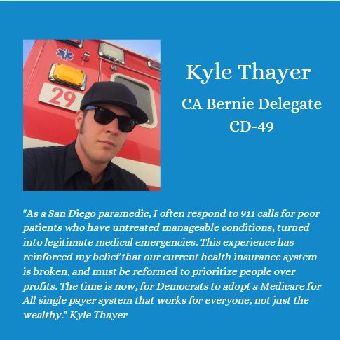 thayer_kyle's tweet photo. When will we get a vote? #MedicareForAll is the minimum democrats should be standing for. @SpeakerPelosi we need you to call a vote &amp; #PassTheDamnBill. Delegates will not stand for inaction on this issue!

@CaDelegates #CaDelegates https://t.co/5ljV72Orpi