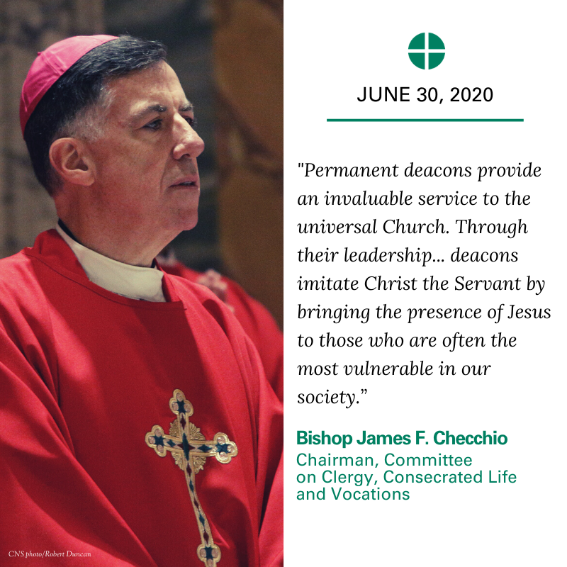 USCCB's tweet image. The annual survey from the #USCCB Committee on Clergy, Consecrated Life and Vocations highlights the importance of the permanent diaconate in the life of the Church: bit.ly/2ZmTTL1.