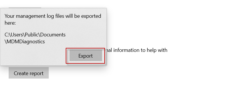 Cloudelly_'s tweet photo. You can quickly export the MDM logs on your Windows 10 device to start your troubleshoot process if you go to Access Work and School > Tenant Azure AD account> Info and under Advanced Diagnostic Report click on Create Report! #MSEndpointManager #TuesdayTips https://t.co/hUeqhxHyx1