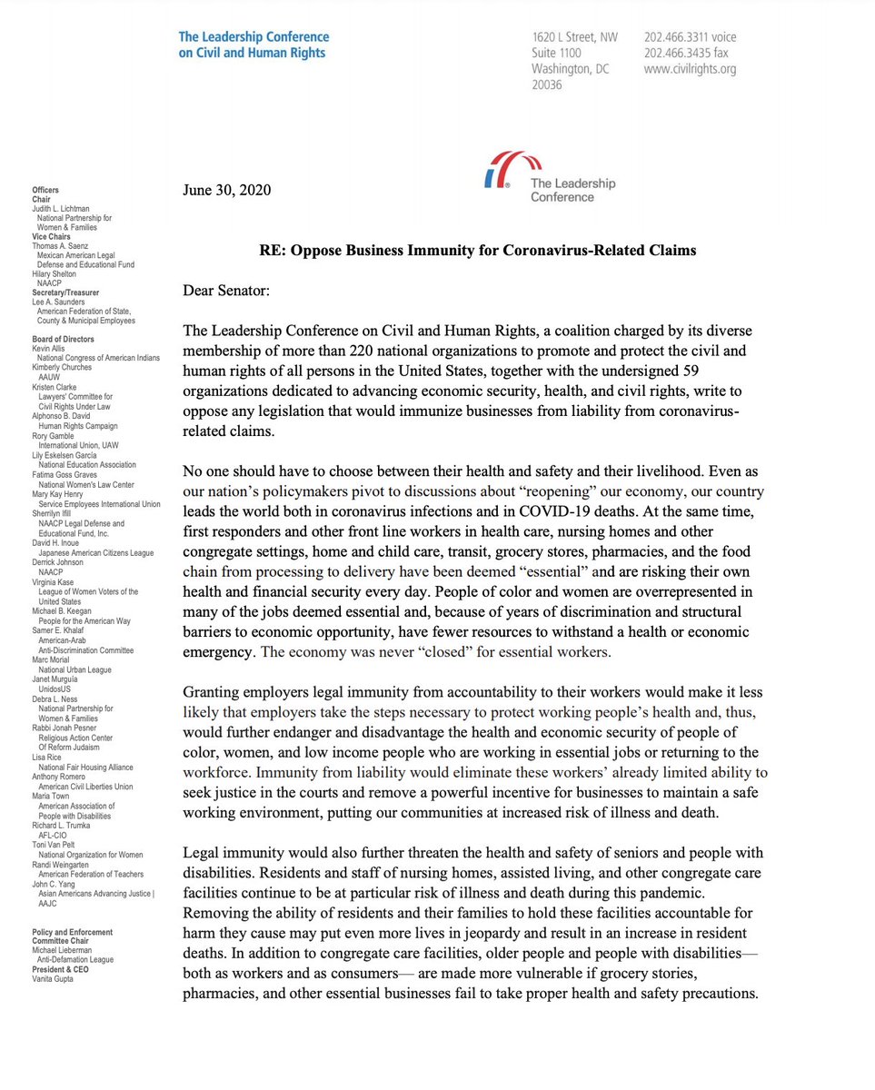 Screenshot of page 1 of the letter. The full text of the letter can be found at the link in the original tweet.