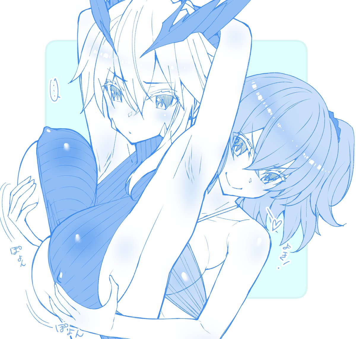 下乳上とじゃれるぐだ子 rkgk  本日の進捗。#今日のらくがき 