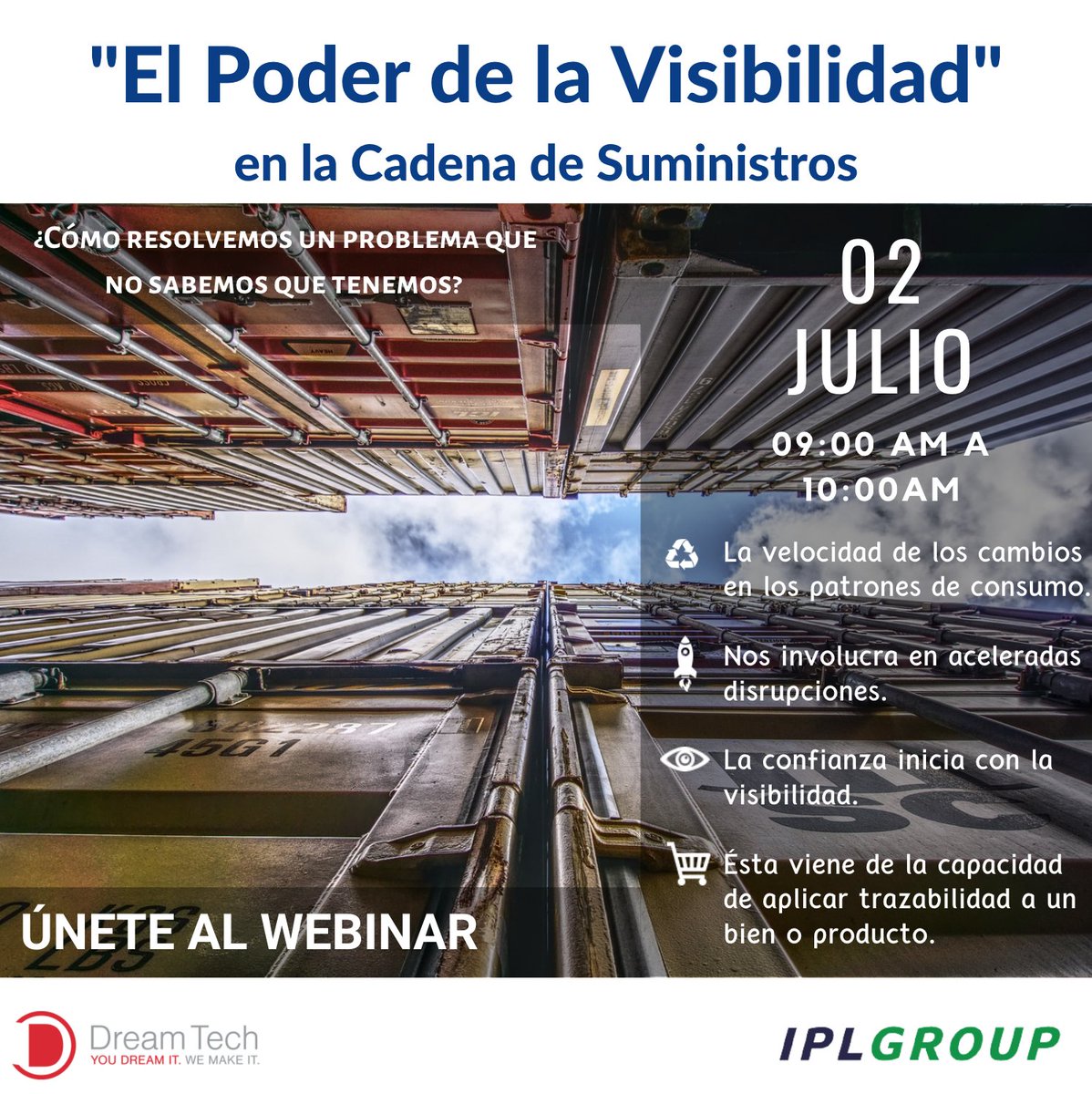 prensacom's tweet photo. “El Poder de la Visibilidad en la Cadena de Suministros”

Únete con nosotros el 02 Julio 2020 de 09:00AM a 10:00AM. 

¡Registrate!: https://t.co/XwF1VA84he

#DreamTech #SAPBusinessOne #IPLGroup #SBO #SkyOne https://t.co/vBQD0e8wrj
