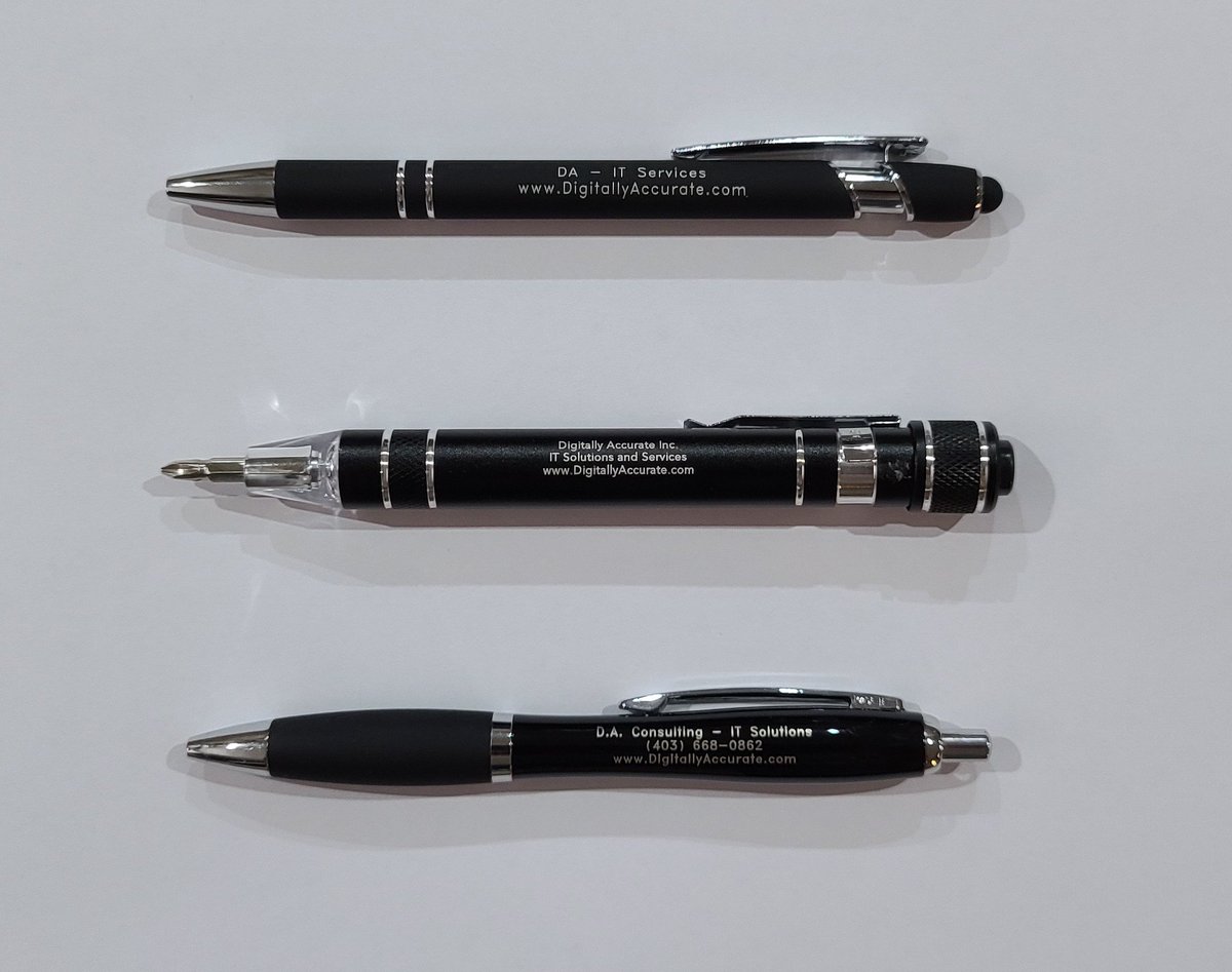 StephenWagner7's tweet photo. The flashlight screwdrivers just showed up and they look great! More @DAITSOLUTIONS  client swag...

In 3-4 weeks the magnetic CoB flashlights should be ready too! Perfect for working on servers, racks, and other equipment... https://t.co/cG4pOaZdxK