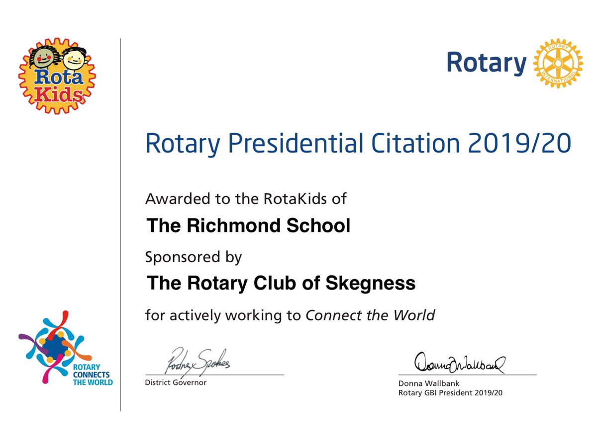 TheRichmondPri's tweet photo. Thank you to @SkegnessRotary #Rotary #Skegness @PresidentialCitation @KCHarrogate #TeamRichmond https://t.co/cJHHZuv9Mq