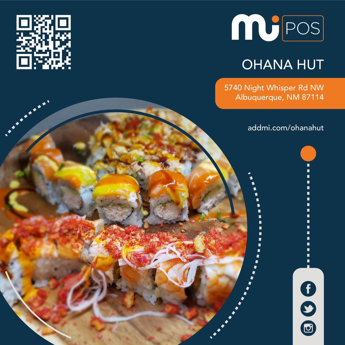 AddmiPOS's tweet image. BusinessSpotlight: Ohana Hut
Beautifully delicious menu items available to order through the #addmi link or QR Code! No need to download any extra apps.

Support local and ORDER HERE: addmi.com/OhanaHut

#NMtrue #Delivery #TakeOut #AddmiPOS #ABQ #Foodie #Sushi #Seafood