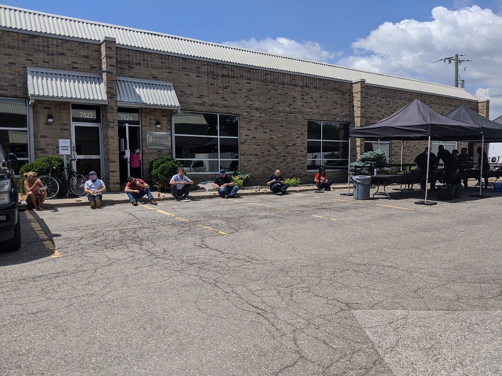 FederalScreen's tweet photo. Even with social distancing rules, we still enjoyed lunch and a treat with our team during our annual Summer BBQ. ☀️ #FederalScreen https://t.co/bHZBcmIhLi