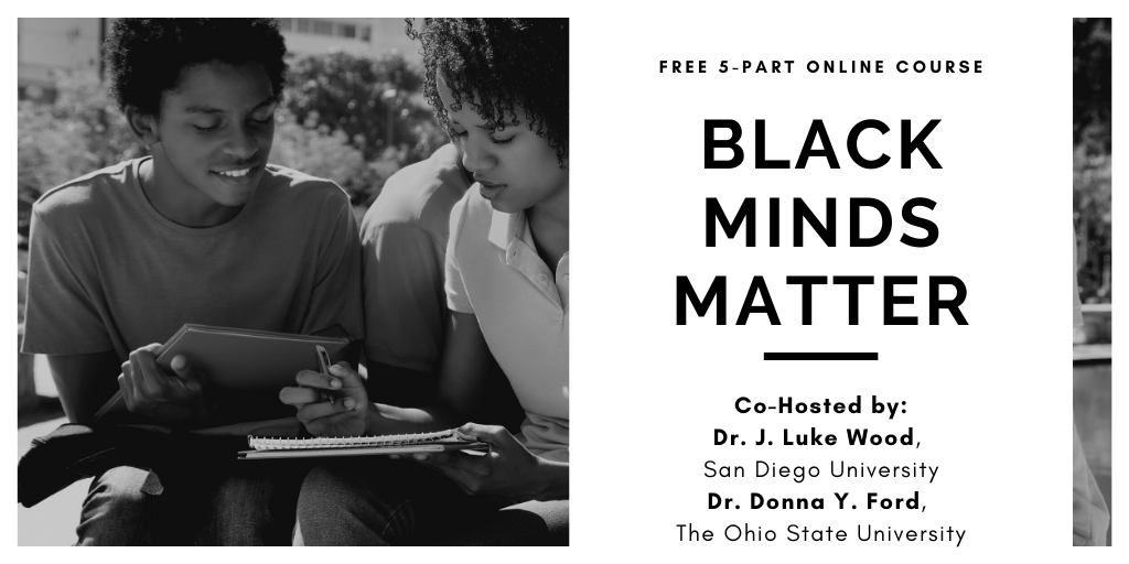 UFEdLibrary's tweet photo. Looking to learn more in Summer B? Look no further than Black Minds Matter, a free 5-part online course starting July 16. Co-hosted by @DrLukeWood and Dr. Donna Y. Ford, this course addresses issues facing Black students in education. Register now at https://t.co/PwpYnrlkvw https://t.co/QJMO0HMuqN