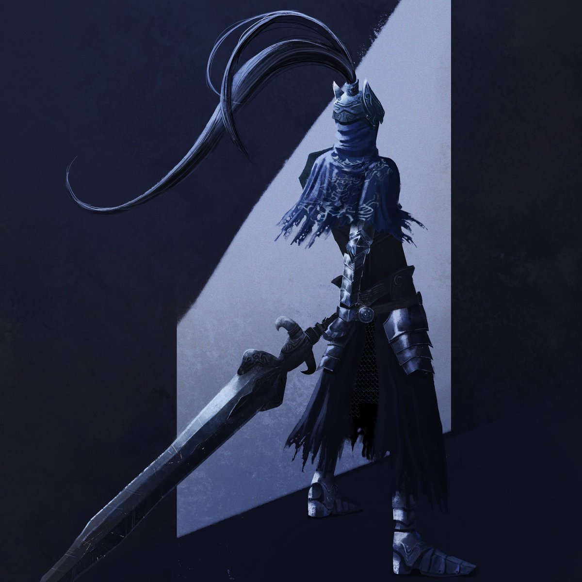 gamon_art's tweet photo. Drew some #DarkSouls fan art today because I’m not afraid of drawing it I’m afraid of playing. please help https://t.co/YPXzg3nmMz