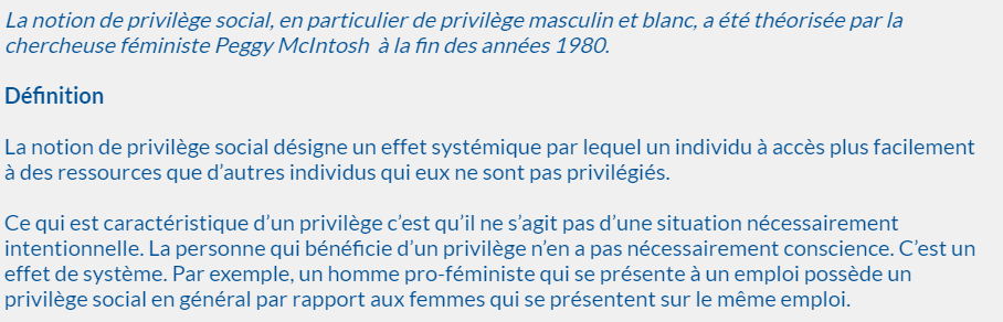 Ce qui me frappe avec les droitards, plus récemment encore avec Mélenchon, c’est leur incompréhension totale du concept de privilège.Beaucoup de gens, par intérêt ou par ignorance, déforment notre analyse du privilège.Qu’est-ce que le privilège tel que nous l’entendons ? 1/27