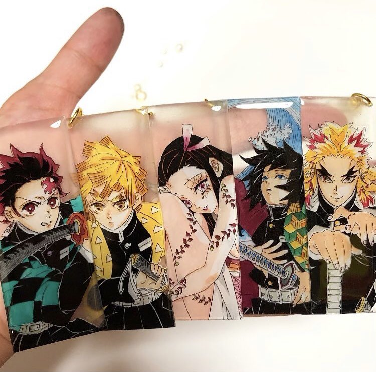 みれちゃん 集合写真は見映え良しね 全員揃えたいけど そろそろ鬼滅作るの飽きてきたの でもまだまだ作りたいのはあるの 鬼滅の刃 プラ板