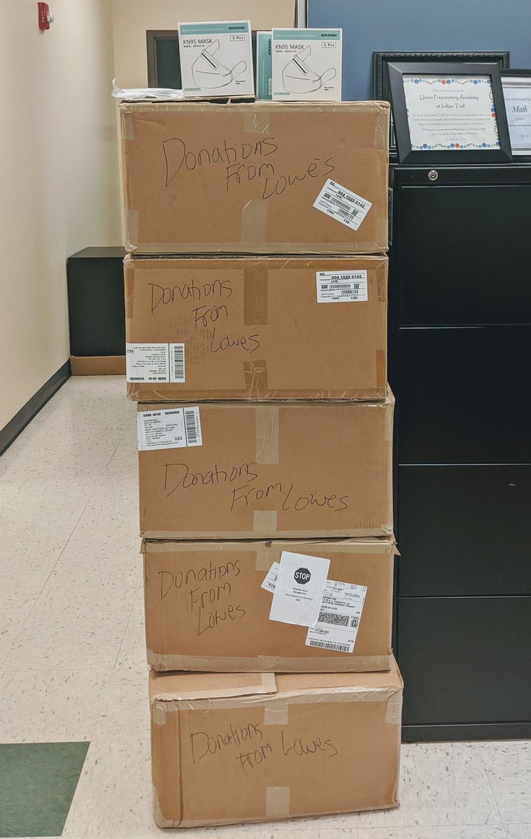 Thank you, <a href="/Lowes/">Lowe's</a> for your generous donation of masks for our students and staff.