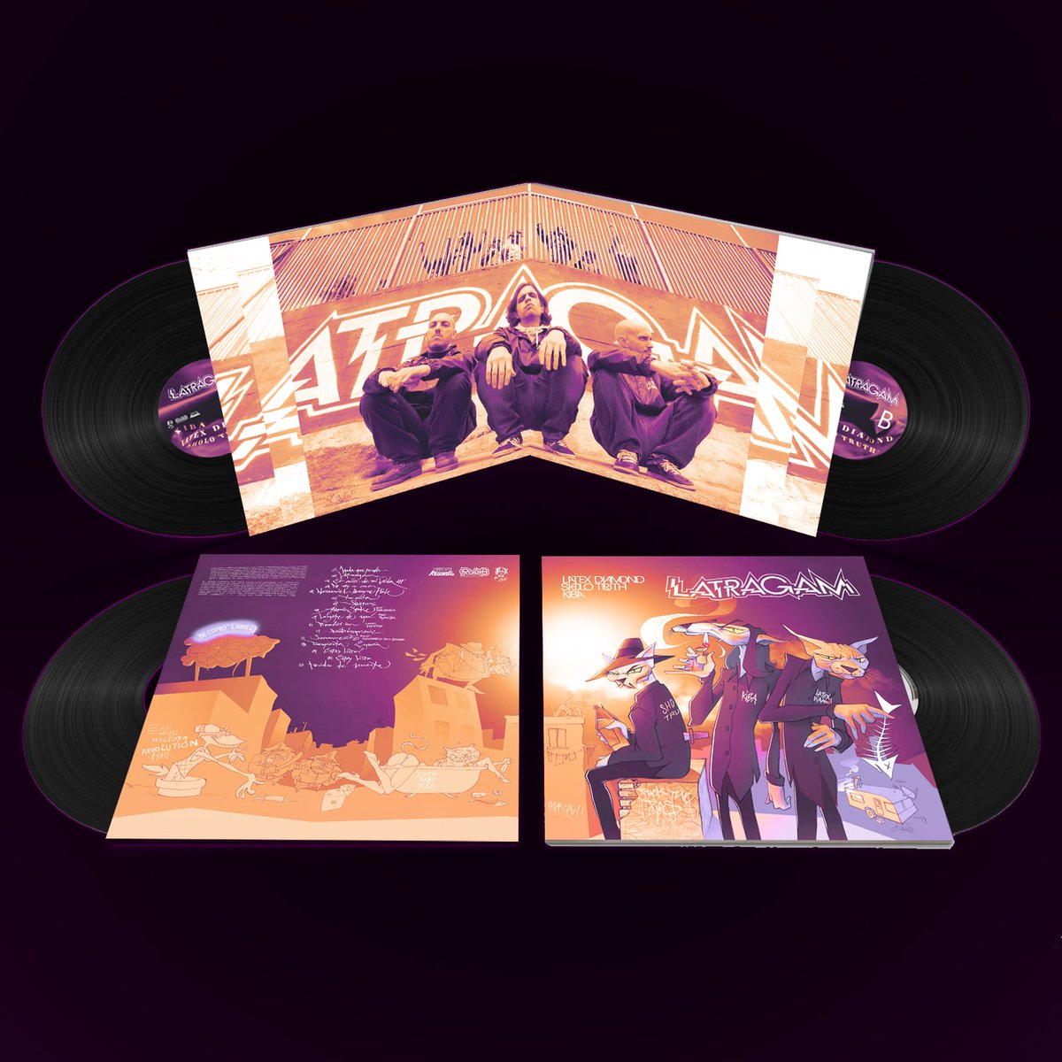 LATEX_DIAMOND's tweet photo. Seguimos editando en VINILO - LATRAGAM - Edición Doble 2020 - 150 en Morado y 50 en negro. PRE-ORDER EN: https://t.co/CSAW80WHz3 @SholoTruth @Kiba_Latragam #latragam #latexdiamond #sholotruth #kiba #ogs #vinilo #vinyl https://t.co/5WzEr6gVgj
