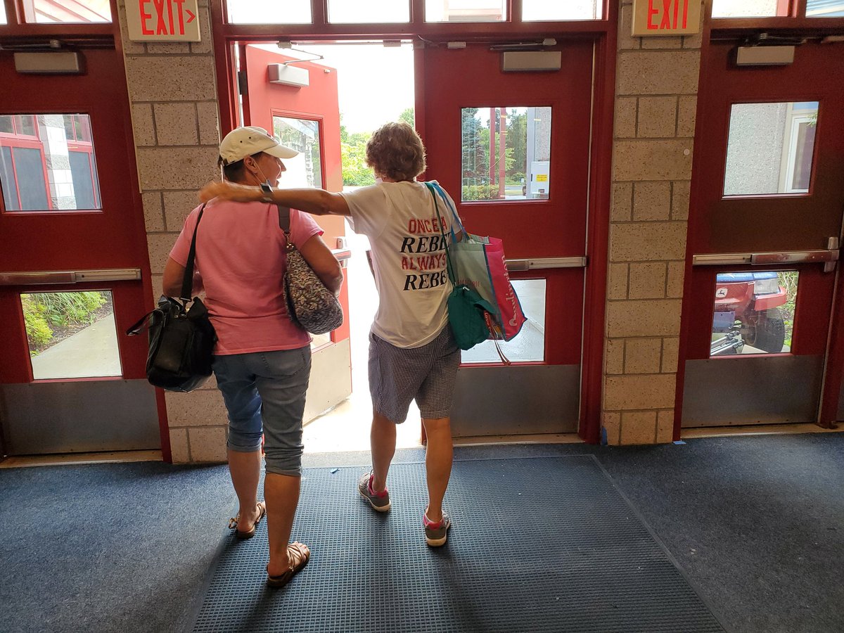 NFSports's tweet photo. Well wishes are in order for Mary Stolle and Carolee Harkins as they walked out the door from NFHS today and into their well deserved retirements! "Once a rebel, always a rebel!" https://t.co/UxsFoAMRoS