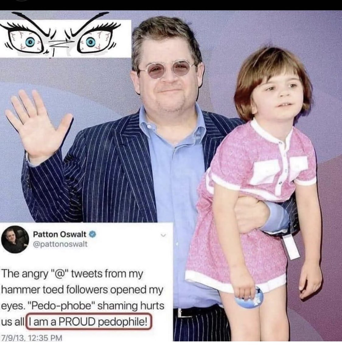 WillisSands's tweet photo. @pattonoswalt pedophile? https://t.co/LiTM74hFhD