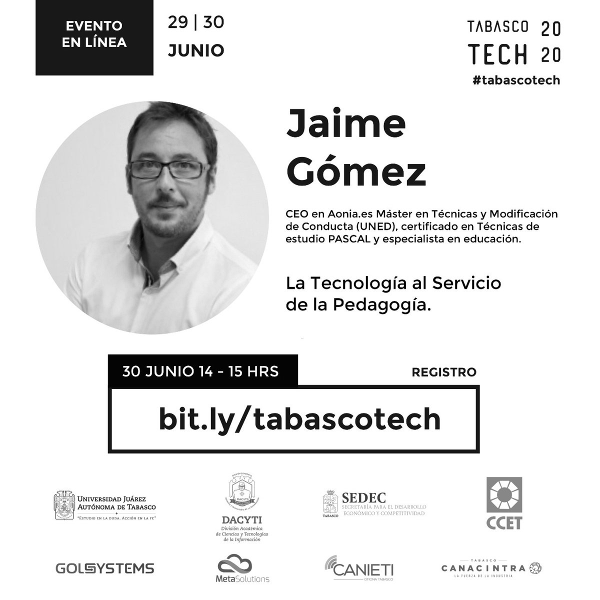 CANIETI_Tabasco's tweet photo. Conferencia #TabascoTECH Dr. Jaime Gómez
La Tecnología al Servicio de la Pedagogía
https://t.co/nAmn6haP8T https://t.co/4kWIVJqvpt